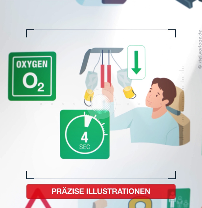 Werbefilm für safetycard.store mit einer analogen Videodarstellung und Makro-Kamerafahrt auf sympathische Flugzeug-Illustrationen